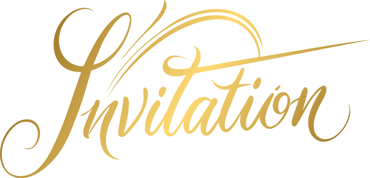 Invitation gold lettering calligraphy